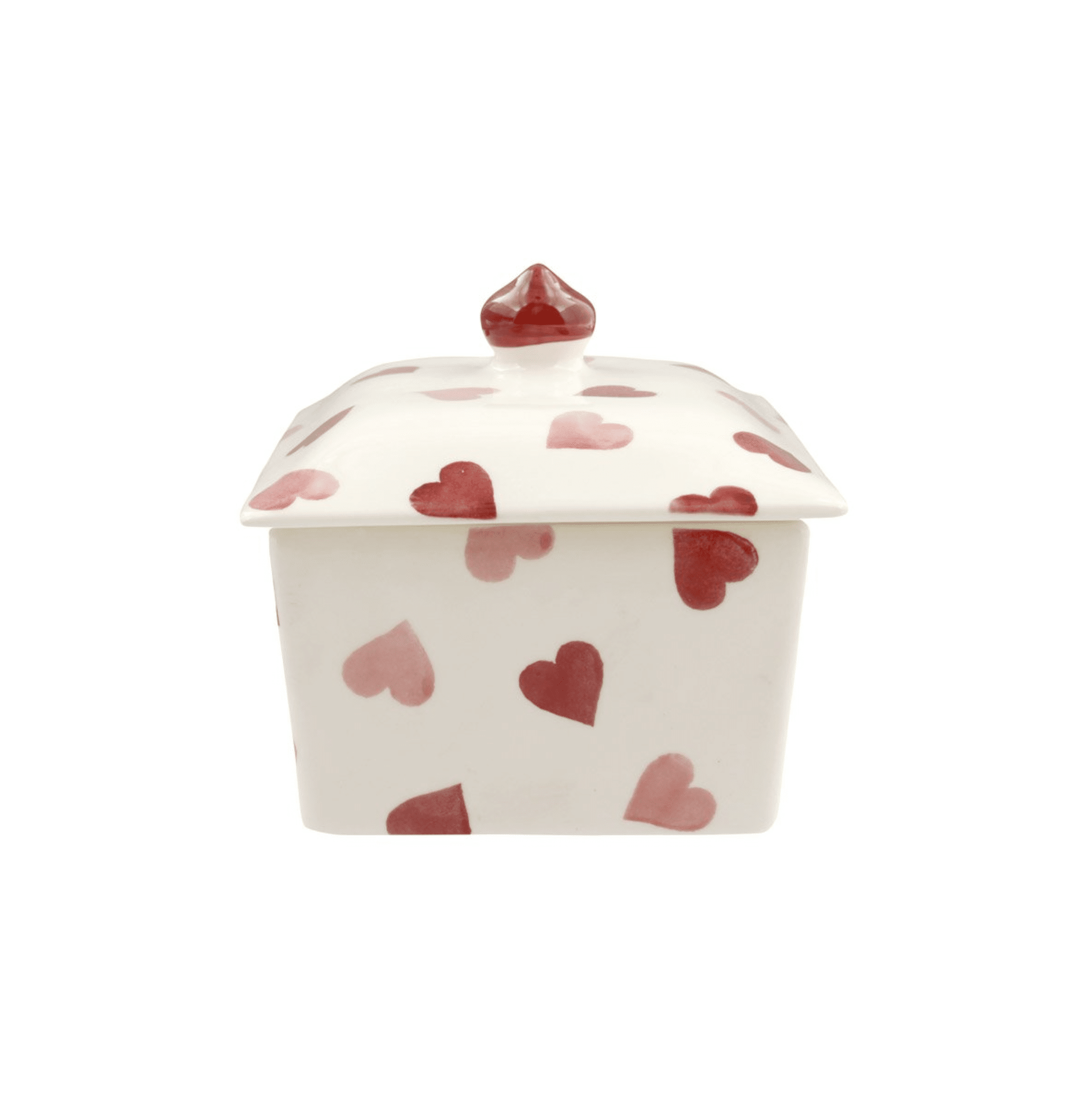 Emma Bridgewater - Spongeware Pink Hearts Butter Dish - Image 3