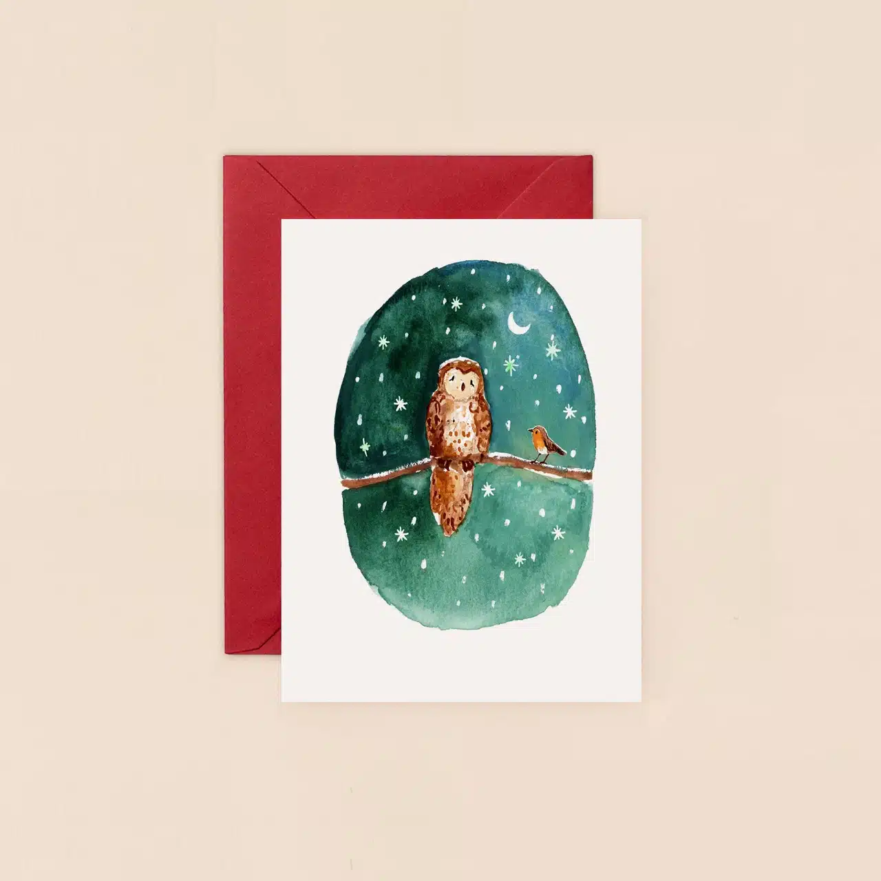 The Art File - Mini Card Owl and Robin